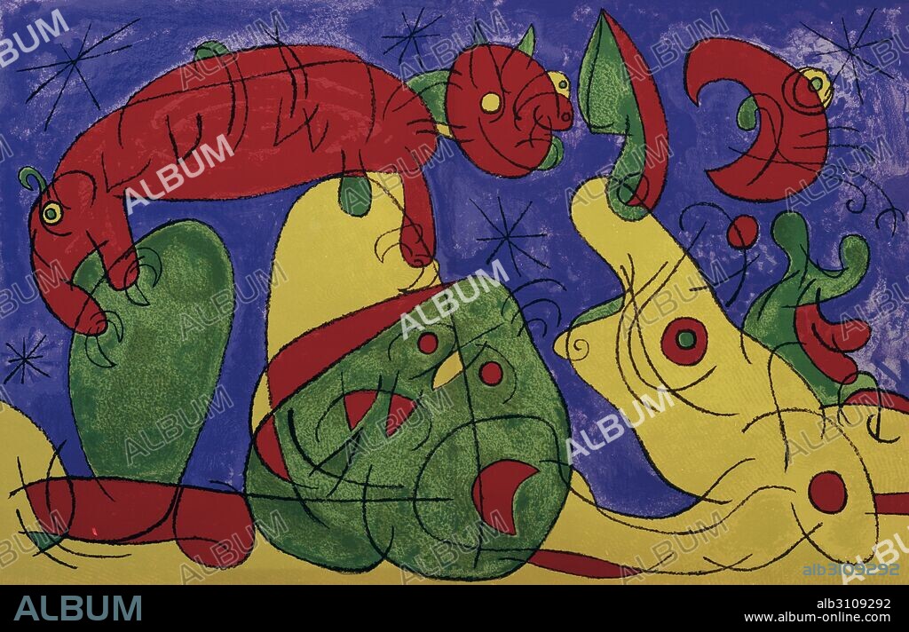 JOAN MIRÓ. La noche y el oso.