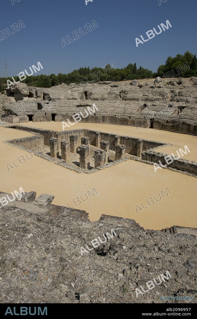 Spain. Italica. Roman city founded c. 206 BC. Amphitheatre. 117-138 BC. Andalusia.