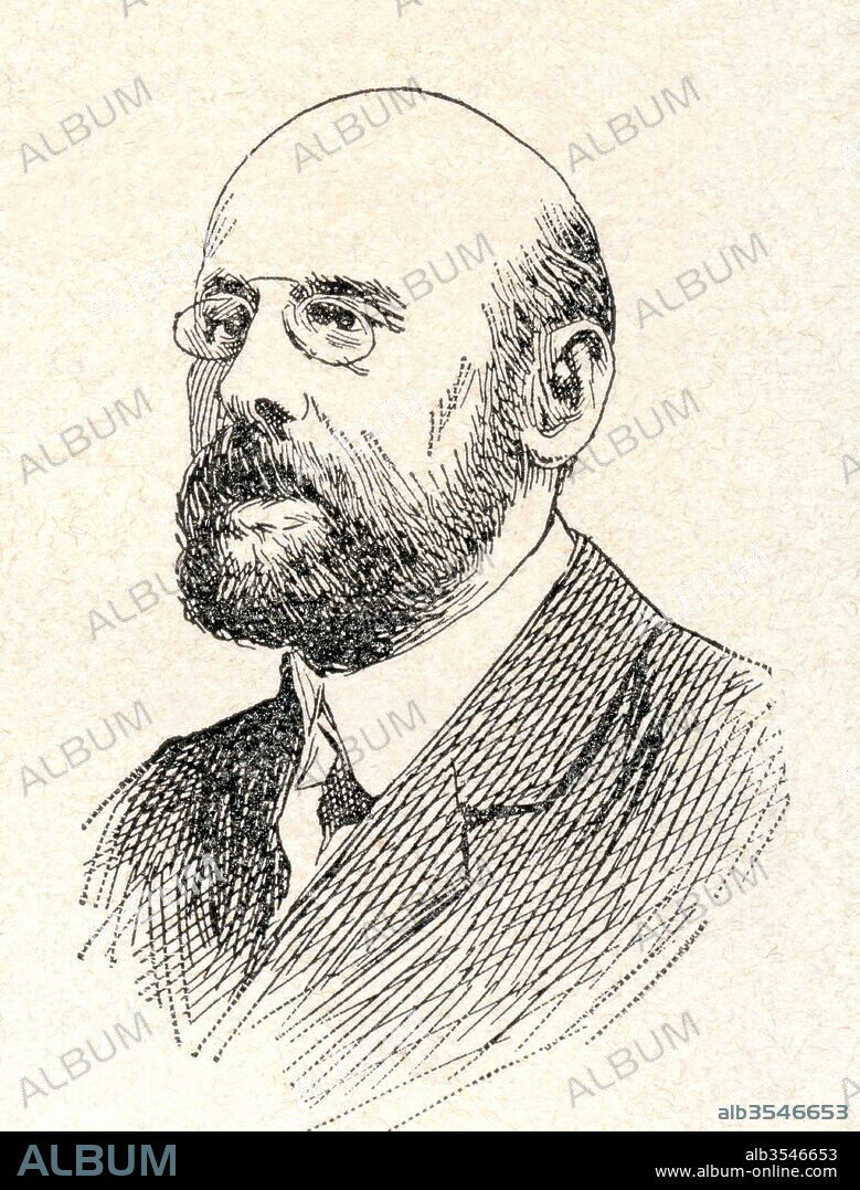 Alfredo Luis Eusebio Telesforo José Escobar y Ramírez, 2nd marqués de Valdeiglesias, 1854 - 1949. Spanish lawyer, conservative politician, senator, journalist and writer. From Enciclopedia Ilustrada Segui, published c. 1900.