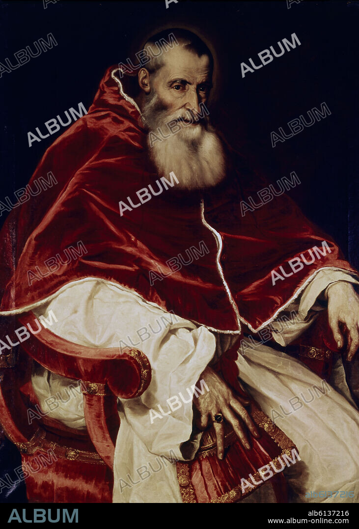 TIZIANO VECELLIO DE GREGORIO-TICIANO-. Paul III (Paolo III), pope from 1534 to 1549. Cathedral of Toledo.