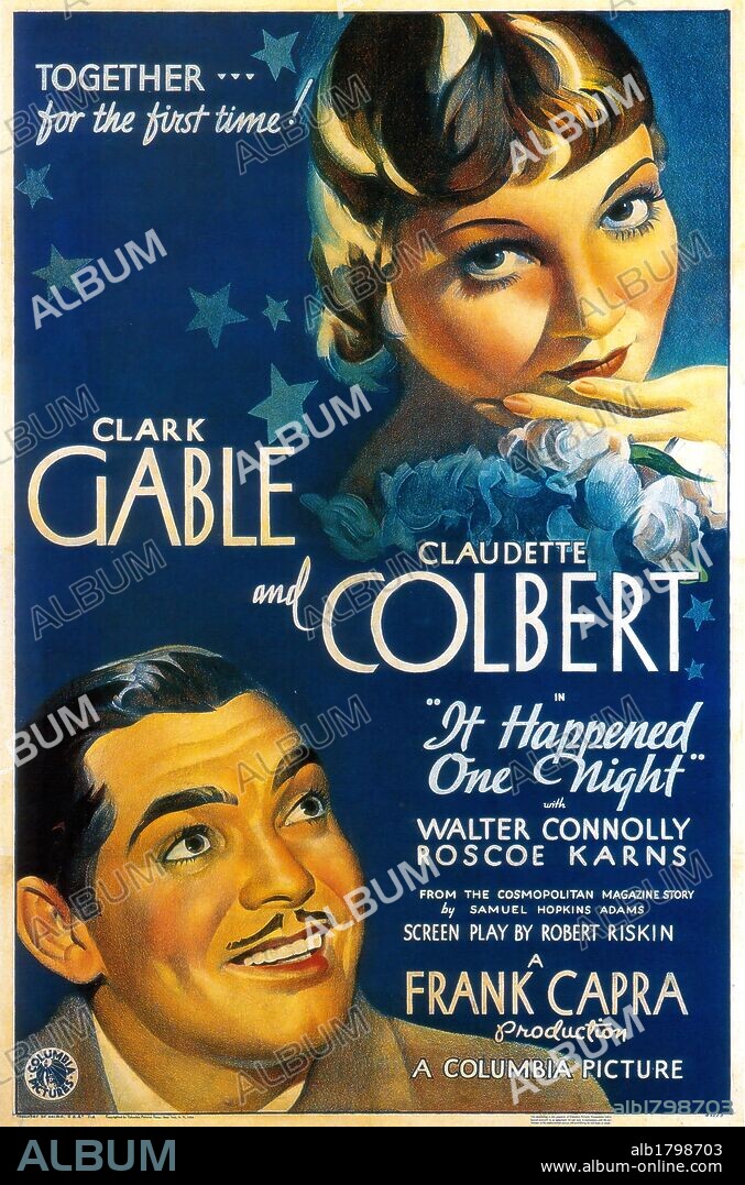 Poster of IT HAPPENED ONE NIGHT 1934 directed by FRANK CAPRA. Copyright COLUMBIA PICTURES. Album alb1798703