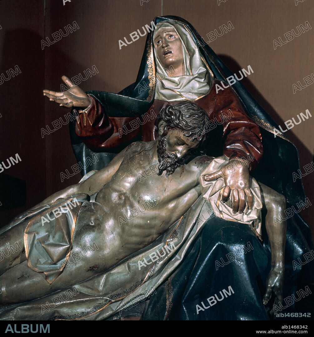 ARTE BARROCO. ESPAÑA. S. XVII. GREGORIO FERNANDEZ (h. 1576-1636). Escultor español, máximo representante de la escultura barroca castellana. "LA PIEDAD". Museo Nacional de Escultura. Valladolid. Castilla-Léon.