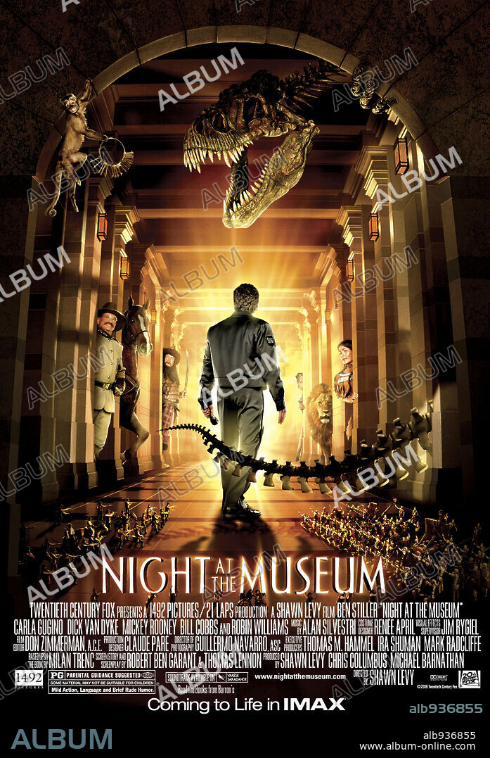 Poster de NOCHE EN EL MUSEO, 2006 (NIGHT AT THE MUSEUM), dirigida por SHAWN LEVY. Copyright 20TH CENTURY FOX.