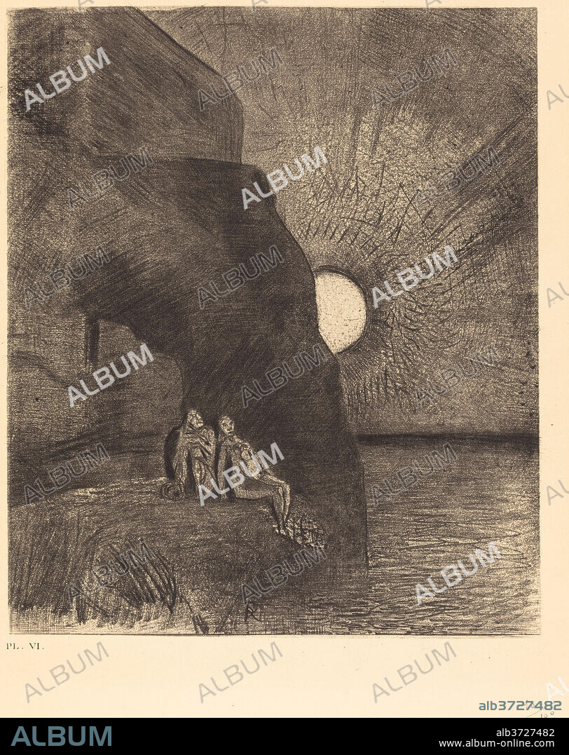 ODILON REDON. Sans cesse a mes cotes s'agite le demon (Ceaselessly by my side the demon stirs). Dated: 1890. Medium: lithograph.