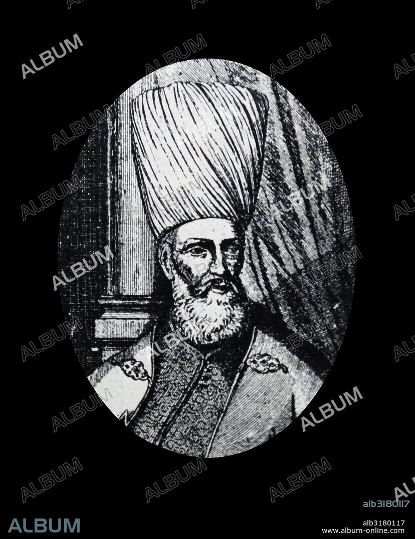Portrait of Köprülü Fazil Ahmed Pasha (1635-1676) a member of the renowned Köprülü family originating from Albania, which produced six grand viziers of the Ottoman Empire. Dated 17th Century.
