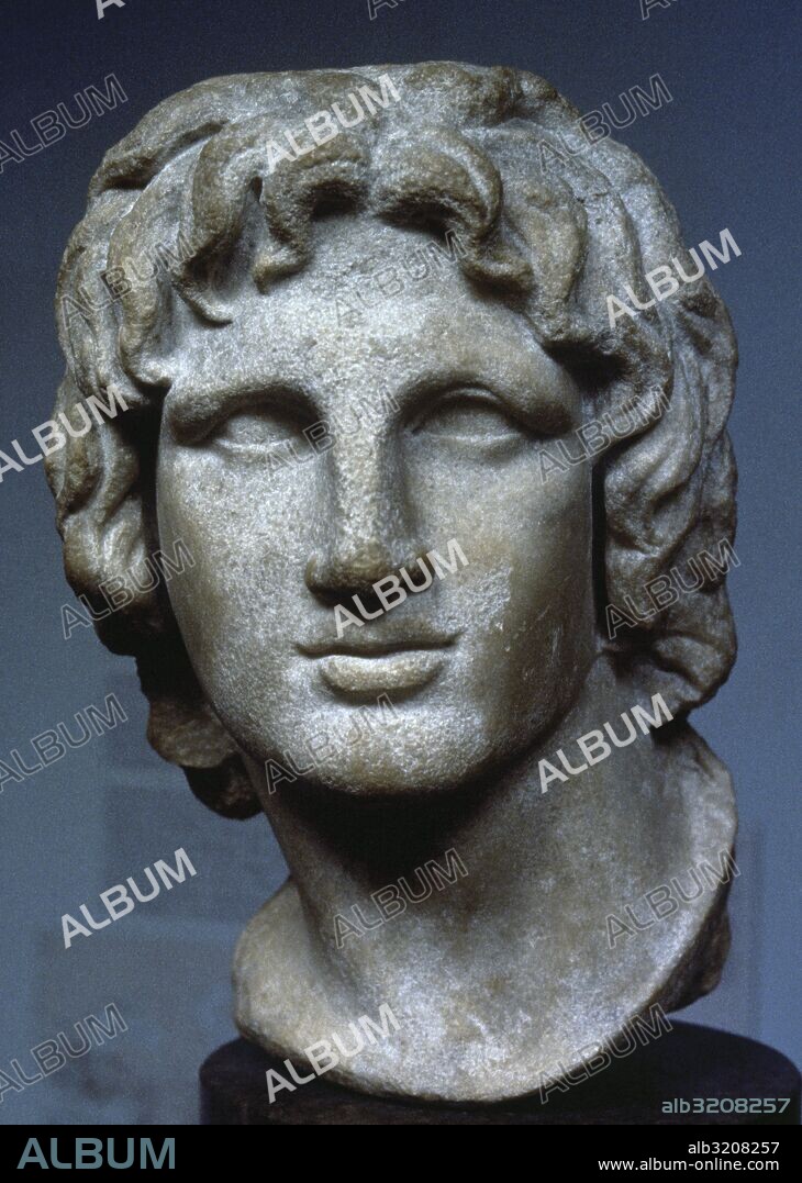 Alexander the Great (356-323 BC). King of Madedon, Argead dynasty. Marble bust, c. 2nd-1st century BC. From Alexandria, Egypt. British Museum. London. UK.