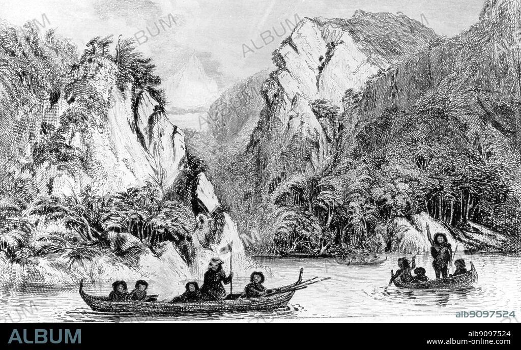 The crew of the Beagle hailed by Fuegians of Jemmy Button's tribe. Orundellico, known as "Jemmy Button", (c.1815-1864) was a native Fuegian of the Yaghan (or Yamana) tribe from islands around Tierra del Fuego, in modern Chile and Argentina. He was brought to England by Captain FitzRoy on the HMS Beagle and became a celebrity for a period. Darwin and the Beagle by Alan Moorhead, page 95.