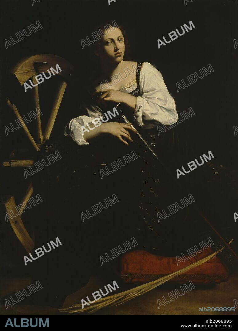 CARAVAGGIO (copy). Anonymous (Copy Caravaggio) / 'Saint Catherine', 17th century, Italian School, Canvas, 166 cm x 128 cm, P03292.