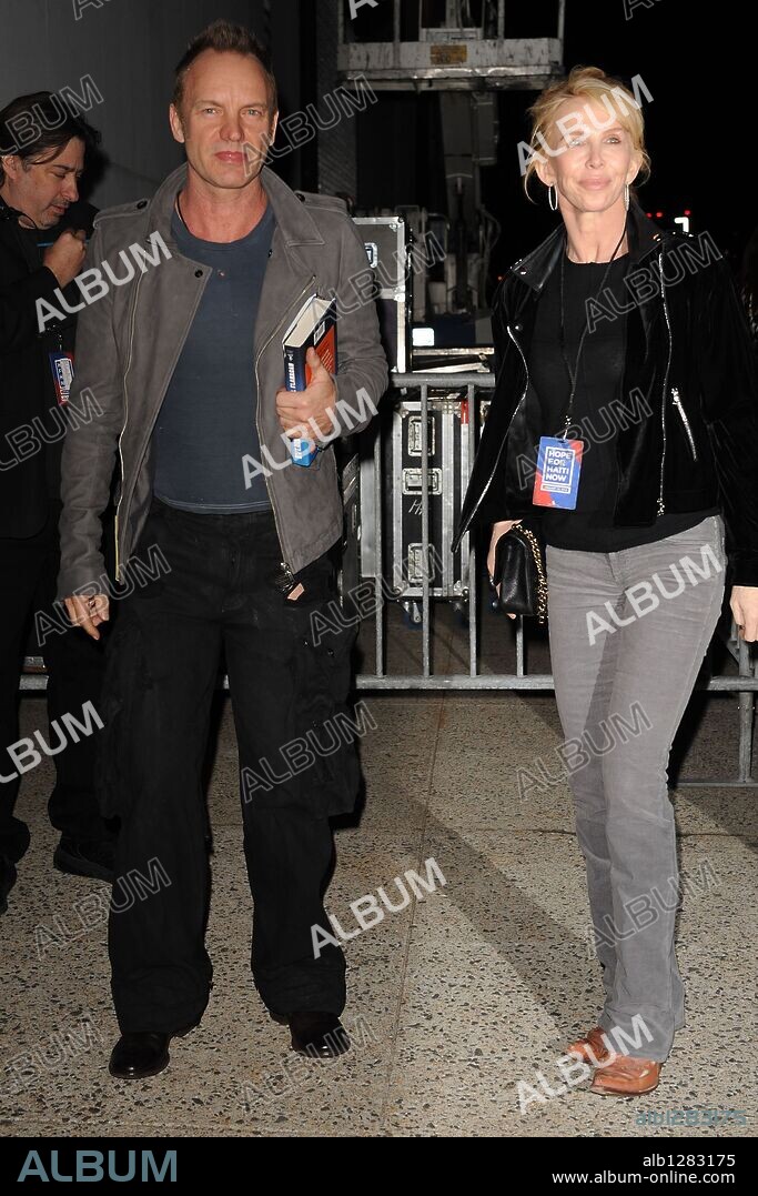 . 22, 2010 - New York, NY, USA -  . . . . . January 22 2010, New York City Sting and Trudie Styler arriving at the 'Hope For Haiti Now: A Global Benefit For Earthquake Relief' at Kaufman Studios on January 22, 2010 in Astoria, New York City. 22/01/2010