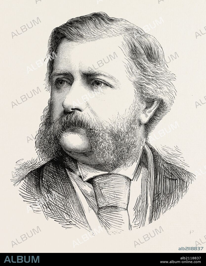 ANDREW BARCLAY WALKER, ESQ., MAYOR OF LIVERPOOL, FOUNDER OF AN ART GALLERY AT A COST OF £20000, 1873 engraving.