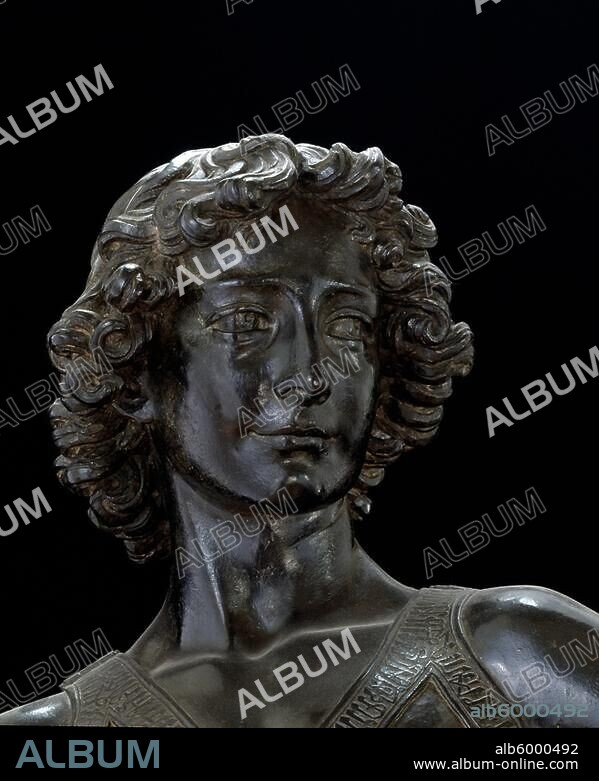 Verrocchio, Andrea del; 1436-1488. "David", c.1472/76. Detail: head. Bronze, height 125 cm. Inv.no. 450.