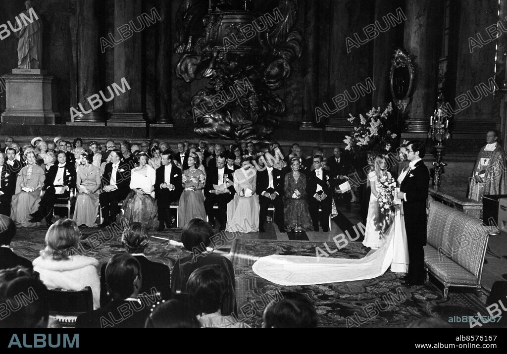 ARKIV STOCKHOLM 19740615.. The wedding of Princess Christina and Tord Magnuson in the Royal Palace church in Stockholm . Foto: Svenskt Pressfoto / TT / Kod: 20360.