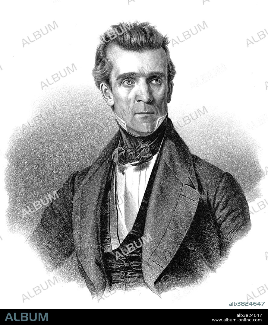 James Knox Polk (November 2, 1795 - June 15, 1849) was the 11th President of the USA (1845-49). A Democrat, Polk served as the 17th Speaker of the House of Representatives (1835-39) and Governor of Tennessee (1839-41). He was the last strong pre-Civil War president, and the earliest of whom there are surviving photographs taken during a term in office. He is noted for his foreign policy successes. He threatened war with Britain over the issue of which nation owned the Oregon Country. When Mexico rejected American annexation of Texas, he led the nation to a sweeping victory in the Mexican-American War. He secured passage of the Walker tariff of 1846, which had low rates that pleased his native South, and he established a treasury system that lasted until 1913. He oversaw the opening of the US Naval Academy and the Smithsonian Institution, the groundbreaking for the Washington Monument, and the issuance of the first postage stamps in the US. He promised to serve only one term and did not run for reelection. He died of cholera three months after his term ended at the age of 53. Polk has been called the "least known consequential president" of the United States.