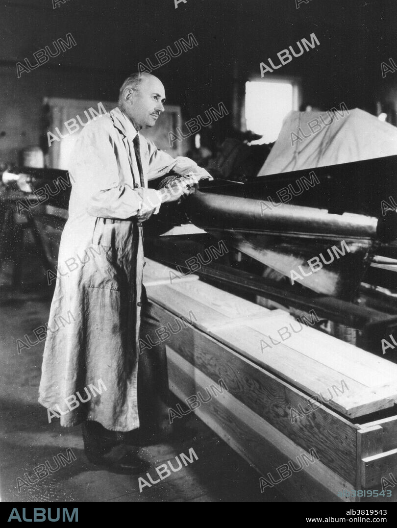 Goddard with a rocket in his workshop at Roswell, New Mexico. October 1935. Robert Hutchings Goddard (October 5, 1882 - August 10, 1945) has been recognized as the father of American rocketry and as one of the pioneers in the theoretical exploration of space. He was theoretical scientist as well as a practical engineer. He is credited with building and launching the world's first liquid-fueled rocket on March 16, 1926. His dream was the conquest of the upper atmosphere and ultimately space through the use of rocket propulsion. He died in 1945, but was probably as responsible for the dawning of the Space Age as the Wrights were for the beginning of the Air Age. Yet his work attracted little serious attention during his lifetime. However, when the United States began to prepare for the conquest of space in the 1950's, American rocket scientists began to recognize the debt owed to the New England professor. They discovered that it was virtually impossible to construct a rocket or launch a satellite without acknowledging the work of Dr. Goddard. More than 200 patents, many of which were issued after his death, covered this great legacy.