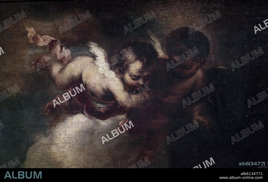 BARTOLOMÉ ESTEBAN MURILLO. 'Two Angels', 17th century, Oil on canvas, 43 x 67 cm, P02777.