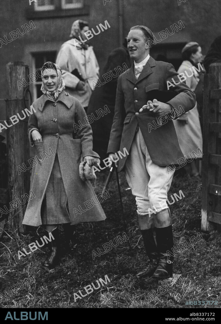Princess Margaret and the Earl of Dalkeith together during the Princess's holiday in Scotland last week. Night Trip From North:- "Evening News" Reporter. The 28 - year - old Earl of Dalkeith - who escorted Princess Margaret during her Scottish holiday last week - has joined the Royal Family at Sandringham. He arrived overnight from his Bowhill, Selkirkshire, home to be with a Royal shooting Party. Reports of a romance between the heir of the Duke of Buccleuch and Princess Margaret have recently been given prominence in American Papers. January 25, 1952. (Photo by Daily Mail Contract).
