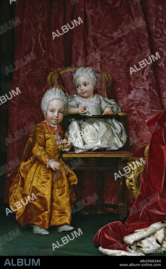 ANTON RAPHAEL MENGS. Anton Rafael Mengs / 'Los archiduques Fernando y María Ana de Austria', 1770, Escuela Alemana, Óleo sobre Lienzo, 147 cm x 96 cm, P02192.
