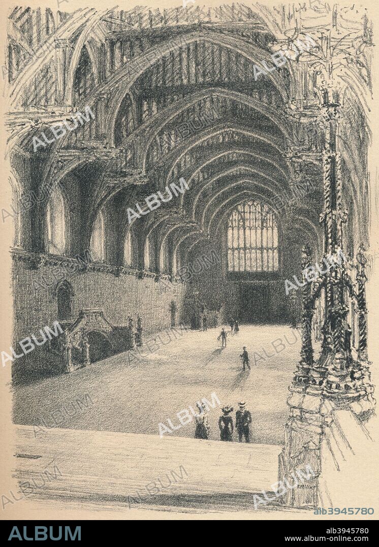'Interior of Westminster Hall, Westminster Palace', 1902. From Ancient Royal Palaces in and Near London. [John Lane, London and New York, 1902].
