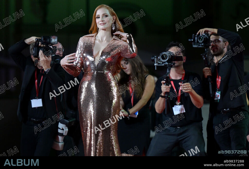 September 8, 2023, VENICE, ITALY: US actor/cast member Jessica Chastain arrives for the premiere of 'Memory' during the 80th Venice Film Festival in Venice, Italy, 08 September 2023. The movie is presented in the official competition 'Venezia 80' at the festival running from 30 August to 09 September 2023. ANSA/ETTORE FERRARI. (Credit Image: © ANSA via ZUMA Press).