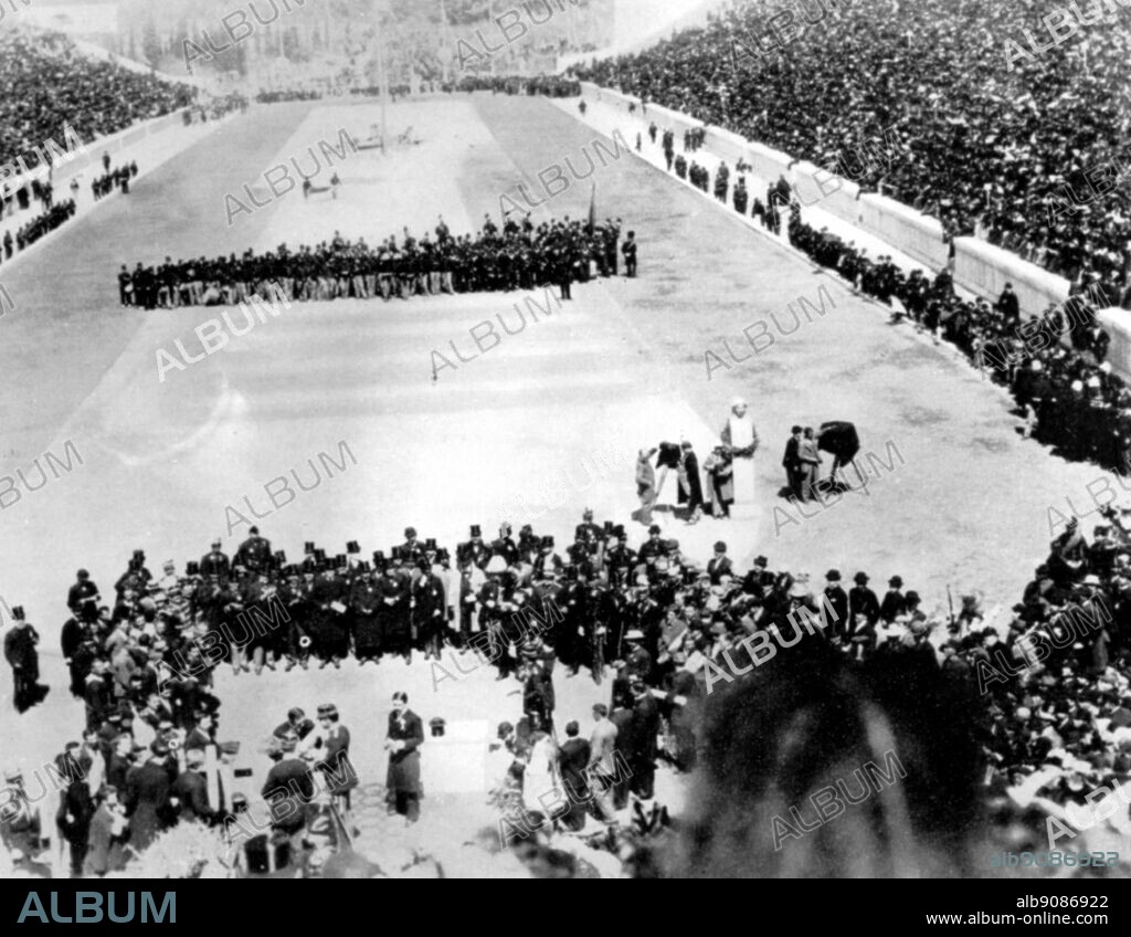 Opening Ceremony at the first modern day Olympic Games, Athens, 1896.