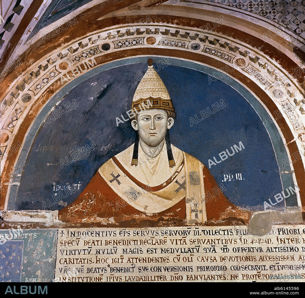 MAESTRO CONXULU. *EL PAPA INOCENCIO III-FRESCO SEGUNDA MITAD DEL SIGLO XIII- SUPRESOR DE LOS ALBIGENSES.
