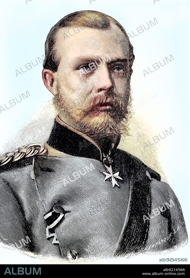 Prince Friedrich Wilhelm Nikolaus Albrecht of Prussia, 1837, 1906, was a Prussian Field Marshal General, Herrenmeister, Grand Master of the Order of St. John from 1883 until his death and Regent of the Duchy of Brunswick from 1885, Situation at the time of the Franco-Prussian War, 1870-1871, Historical, digitally restored reproduction from a 19th century original.