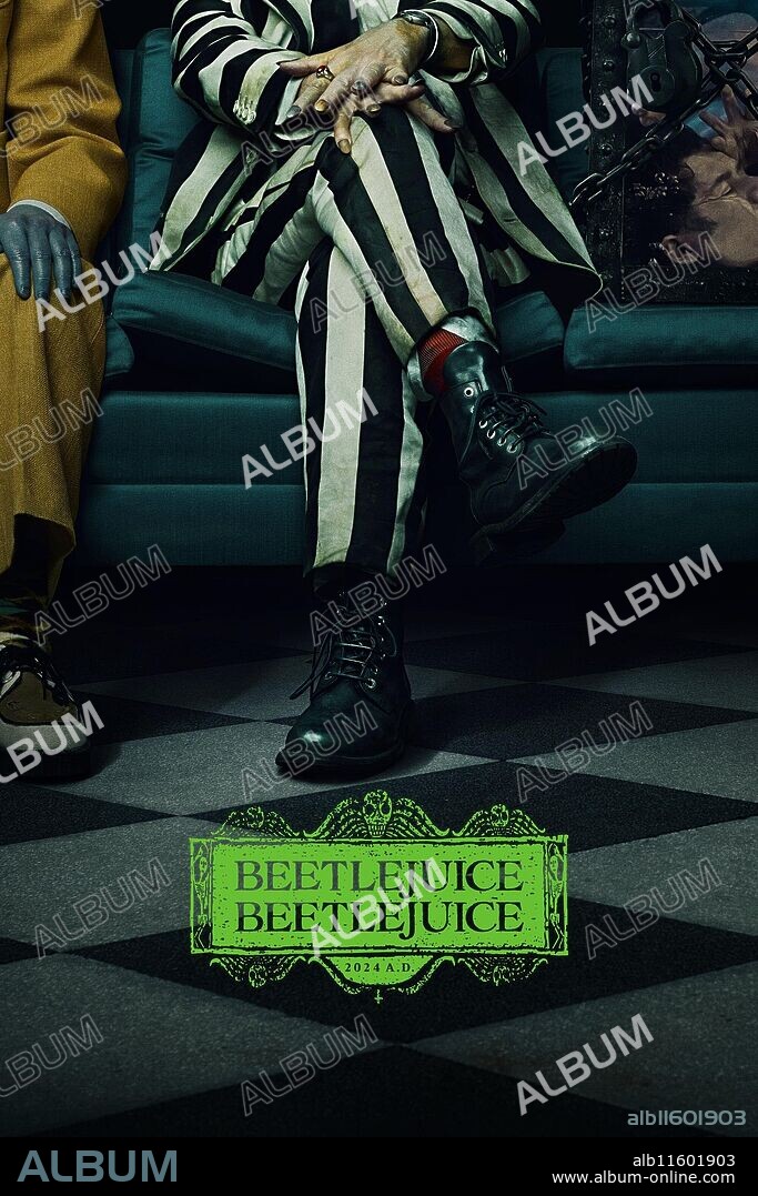 Poster of BEETLEJUICE BEETLEJUICE, 2024, directed by TIM BURTON. Copyright Warner Bros. / Plan B Entertainment / Tim Burton Productions.