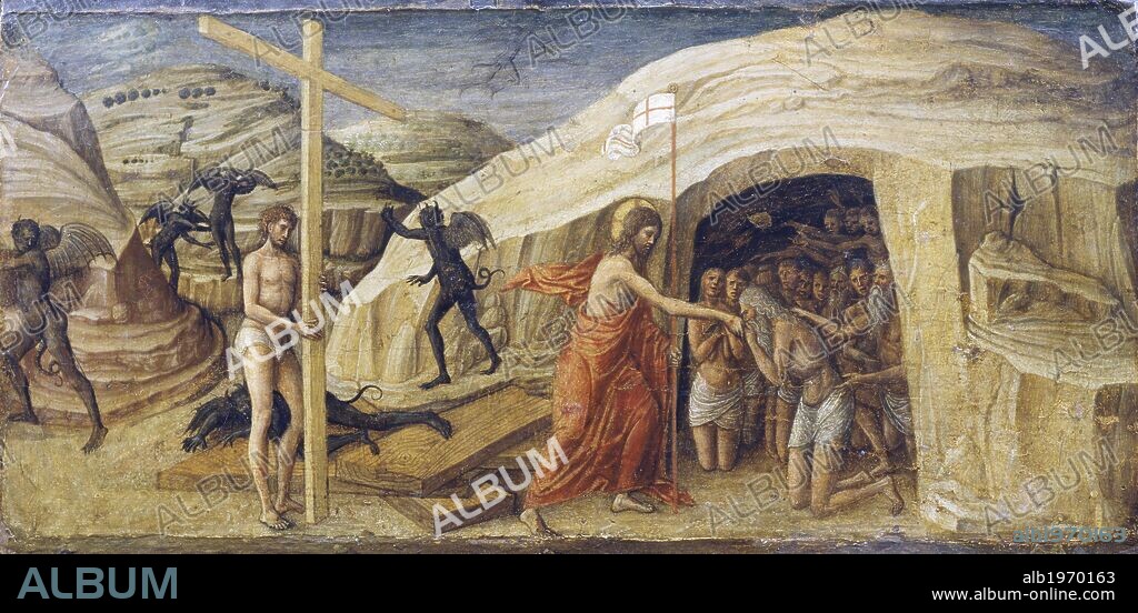 Descent of Christ into Limbo, ca 1460, by Jacopo Bellini (1400-1470, or ca 1471), 28.5x58 cm.