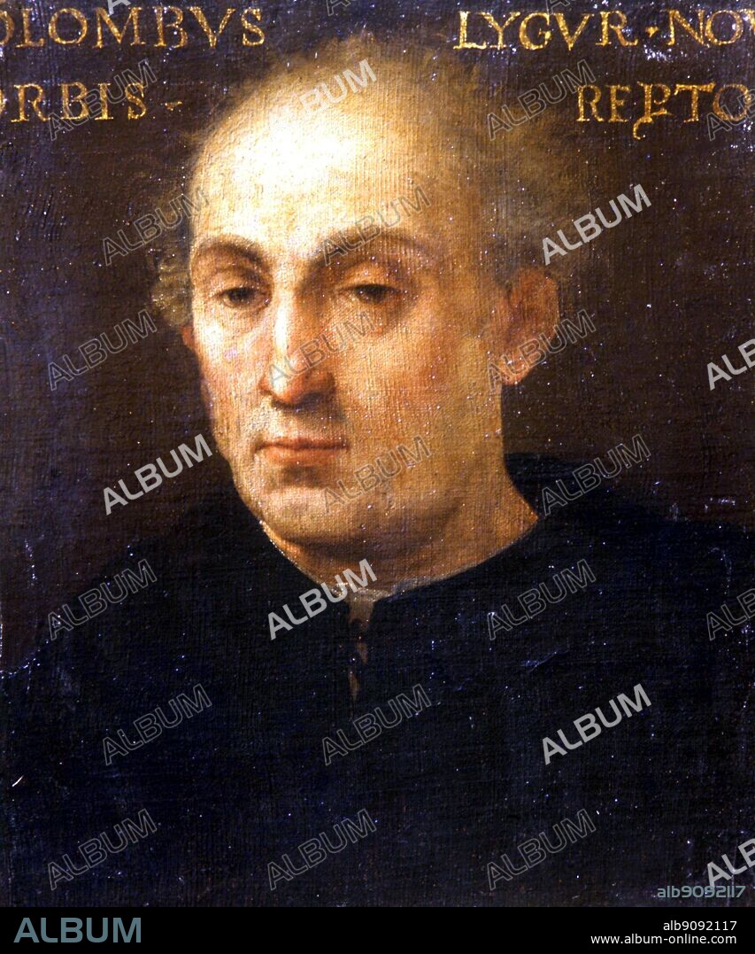 Columbus - In the year 1451 the child Cristoforo Colombo was baptised in the city of Genoa - Christopher Columbus (1451-1506) a late portrait Genoese explorer and discoverer of The New World.
