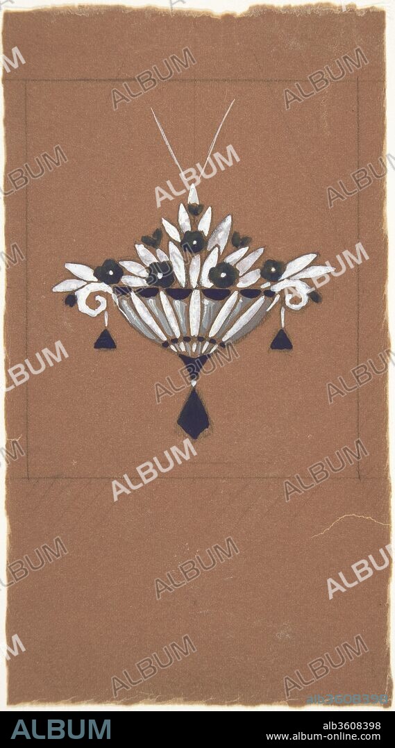 Jewelry design. Artist: Firm of Fernand Chardon (French, active ca. 1925). Dimensions: sheet: 5 1/2 x 3 1/16 in. (14 x 7.7 cm). Date: ca. 1925.