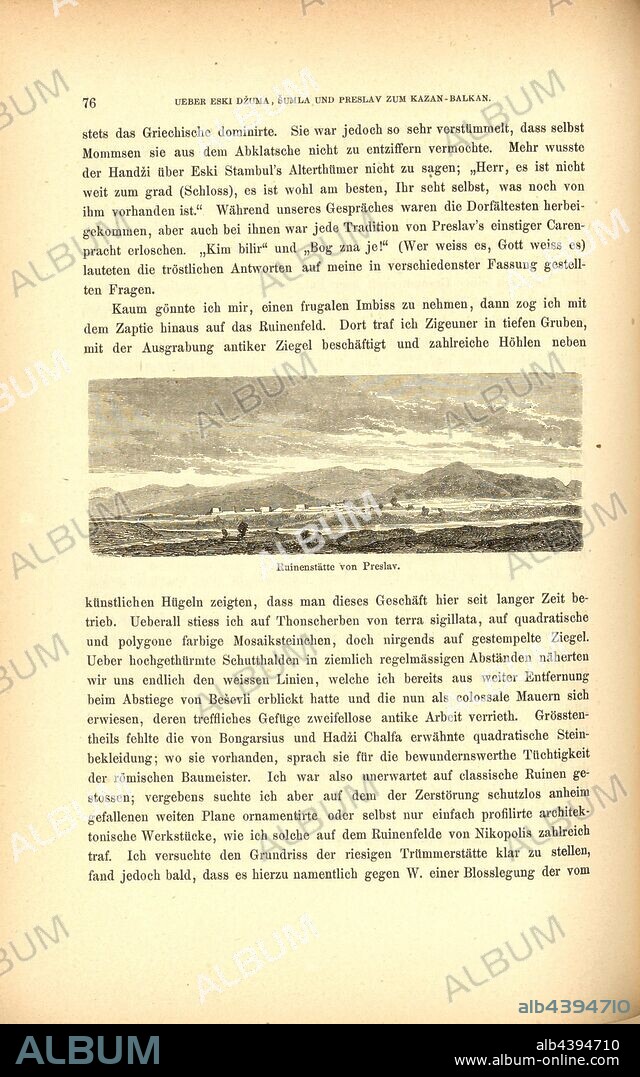 Ruined site of Preslav, Ruins of Preslaw (Bulgaria), Fig. 90, p. 76, 1879, F. Kanitz: Donau-Bulgarien und der Balkan: historisch-geographisch-ethnographische Reisestudien aus den Jahren 1860-1879. Leipzig: Verlagsbuchhandlung von Hermann Fries, 1879-1880.