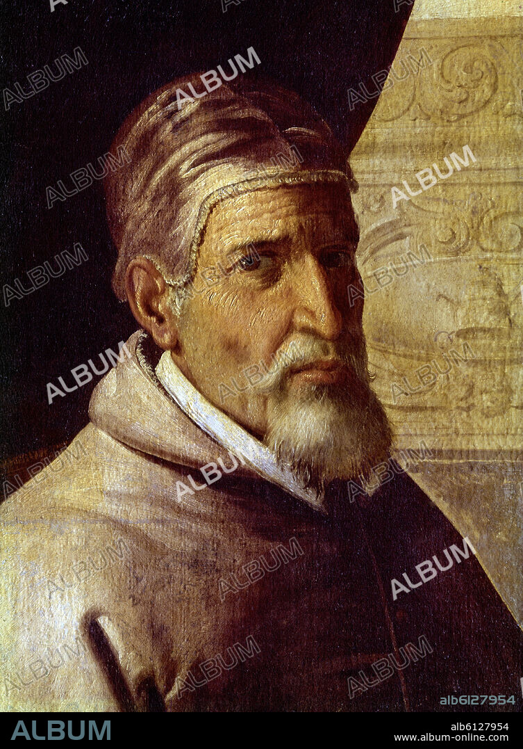 FRANCISCO DE ZURBARAN. SAN BRUNO Y EL PAPA URBANO II (DETALLE) - HACIA 1630-1635 - O/L.