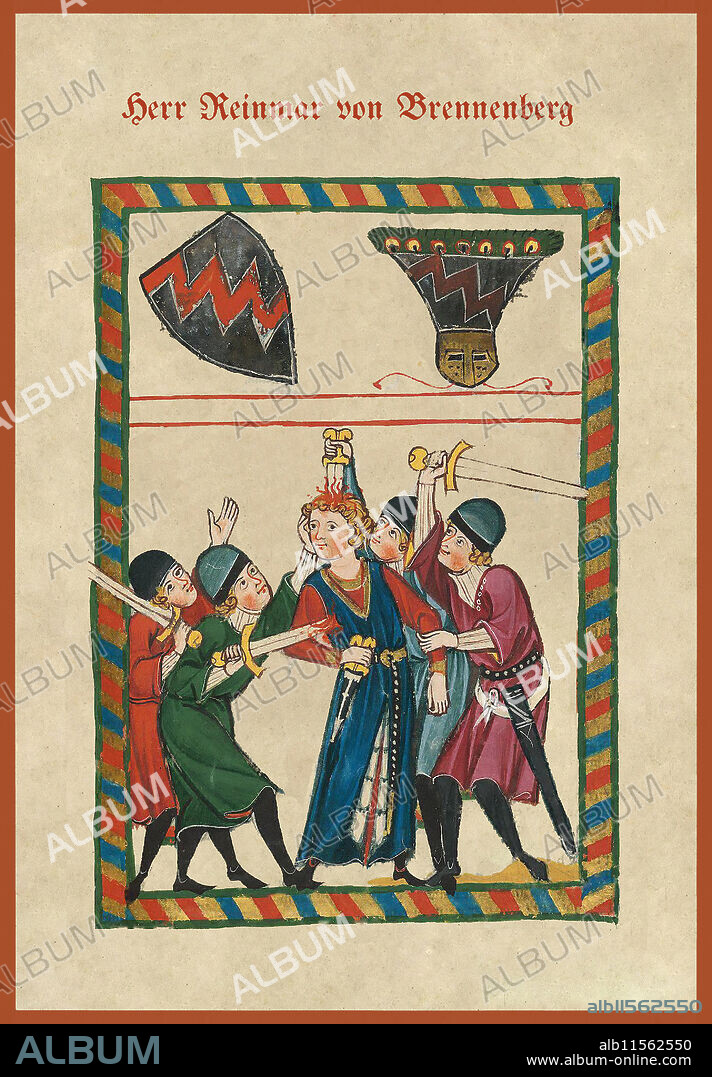 CODEX MANESSE. medieval songbook; Brennberg located in the Bavarian Palatinate, east of Regensburg, home Reinmar of burning mountain was (occupied 1271-1275). His family was in the service of the Regensburg diocese and held the Truchsessenamt.  Crime as young man is murdered by a group.