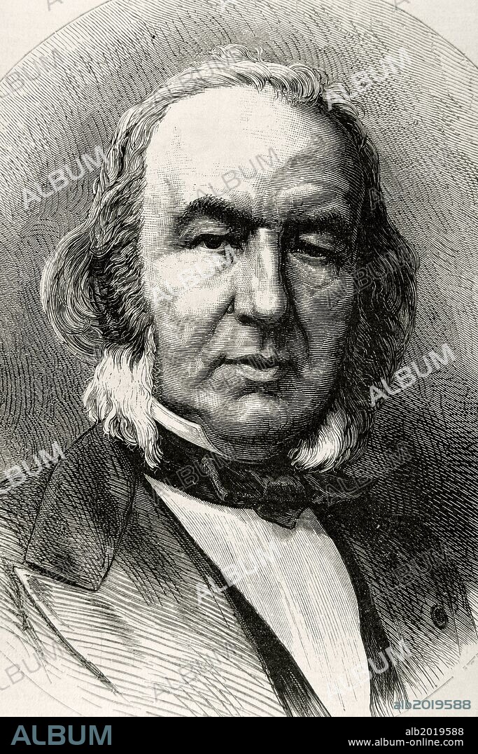 Claude Bernard (1813-1878). Biólogo teórico, médico y fisiólogo francés. Fundador de la medicina experimental, entre sus aportaciones a la medicina, destaca su estudio del síndrome de Claude Bernard-Horner. Elegido para la Academia Francesa en 1868 y galardonado con la Medalla Copley en 1876. Grabado. "La Academia, año 1878. Semanario Ilustrado Universal".