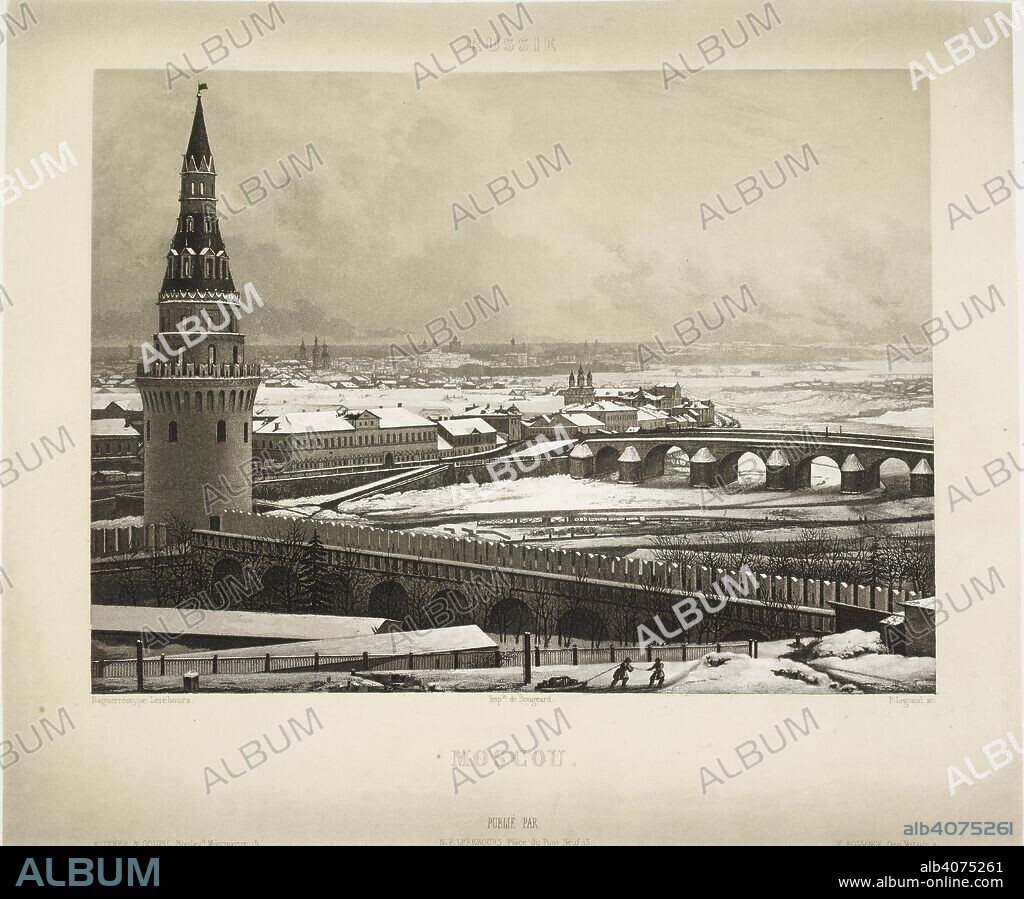 ANON y NOEL MARIE PAYMAL LEREBOURS. Moscow, c.1880. Excursions daguerriennes. Moscow, c.1840. Tinted Lithograph after a daguerrotype. Source: 1899.ccc.18 volume 1, plate 51.