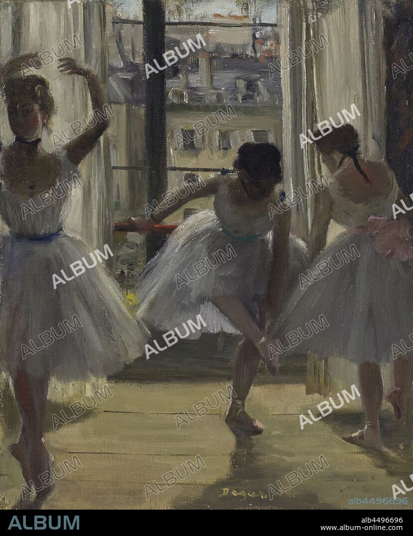 EDGAR DEGAS. Danseuses dans une salle d'exercice (Trois Danseuses).