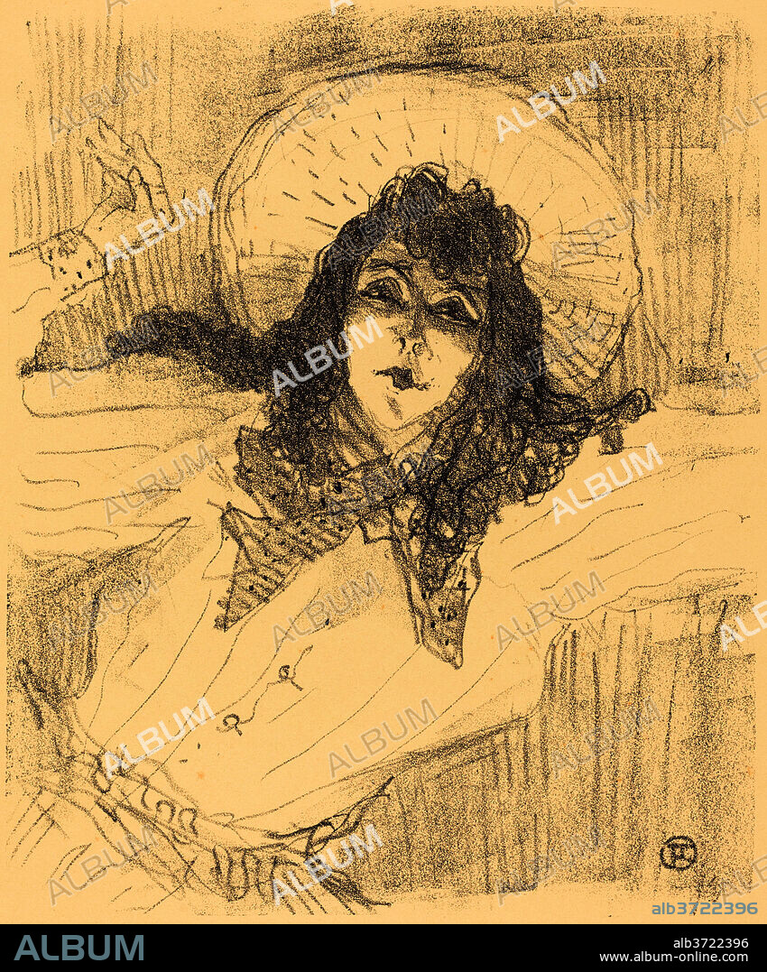 HENRI DE TOULOUSE-LAUTREC. Eva Lavallière. Dated: 1896. Medium: lithograph in black on cream-colored paper.