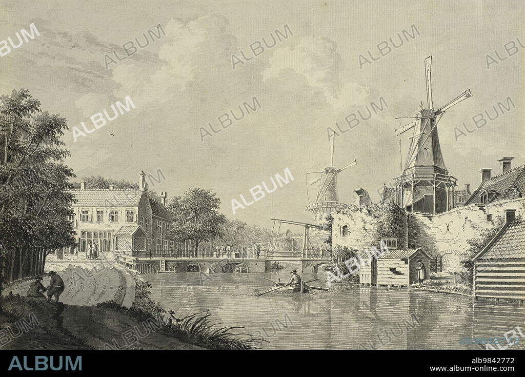 THEODOR VERRYCK. View of Catharijnebrug and Catharijnepoort in Utrecht.