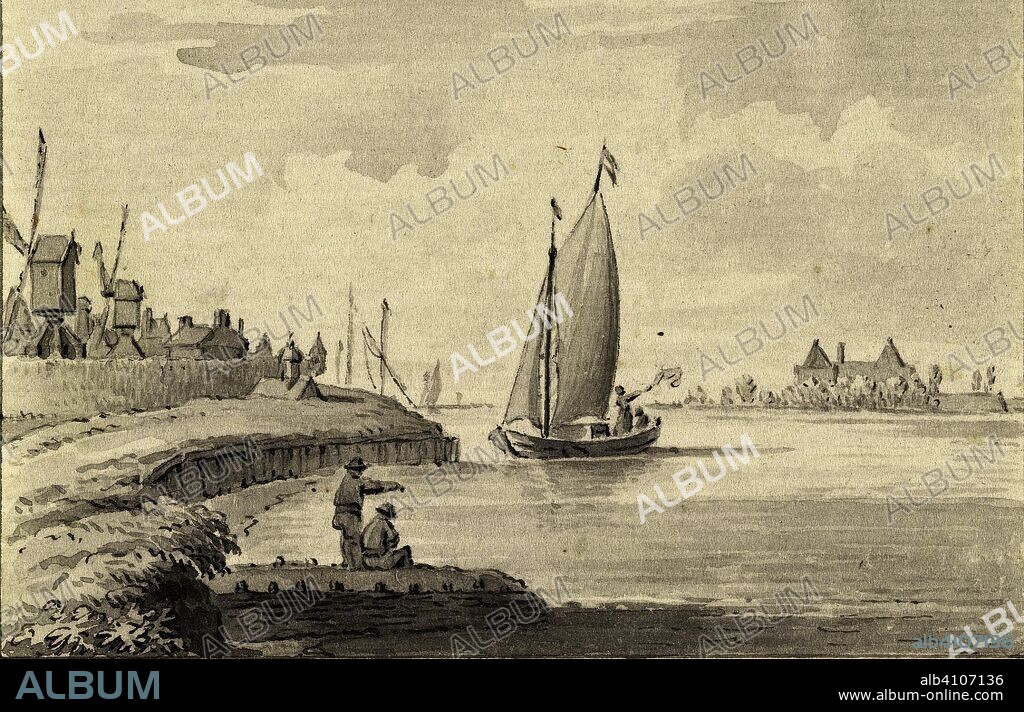 Flight from Hugo de Groot to Gorinchem by ship, 1621. Draughtsman: Jacobus Buys. Dating: 1788. Place: Northern Netherlands. Measurements: h 62 mm × w 89 mm.