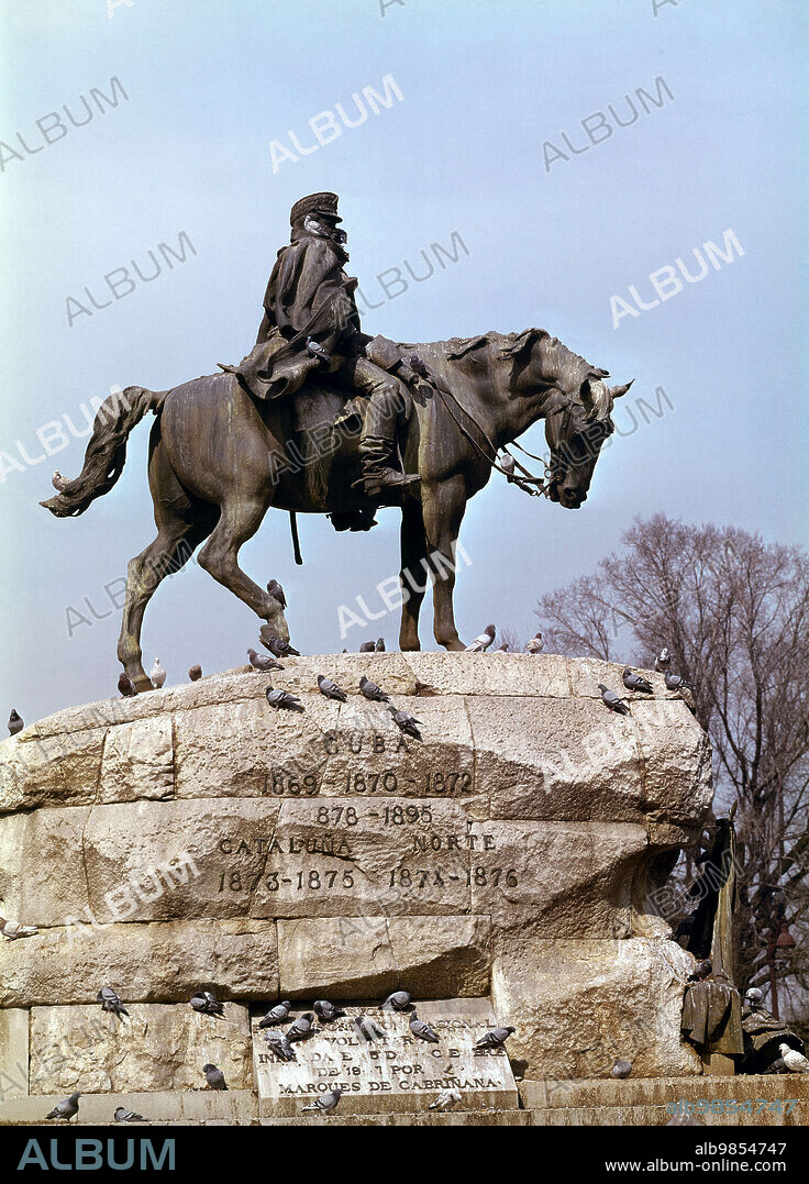 MARIANO BENLLIURE Y GIL. MONUMENTO A MARTINEZ CAMPOS(1831/1900) MILITAR Y POLITICO ESPAÑOL-PRESIDENTE GOBIERNO EN 1879.