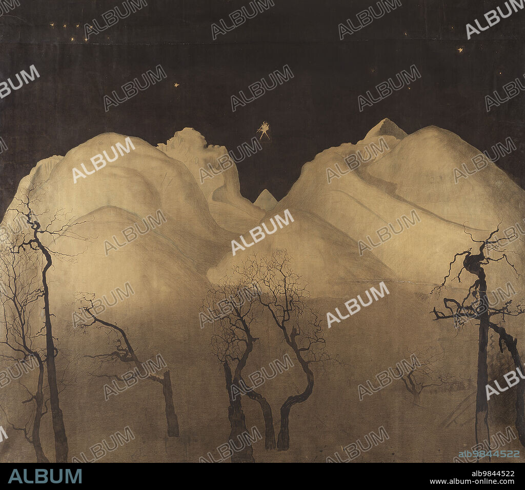 HARALD SOHLBERG. Winter Night in the Mountains. Study, from 1901 until 1902.
