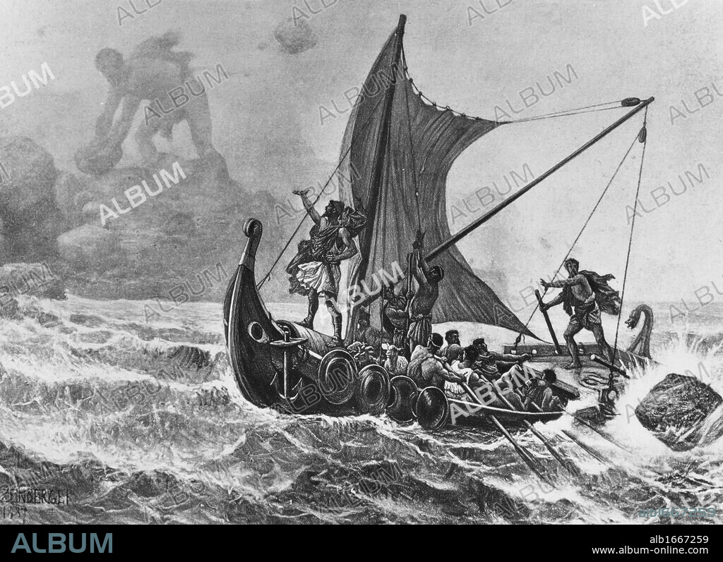 Ulysses Defying the Cyclops  1887  T. Zeinberger.