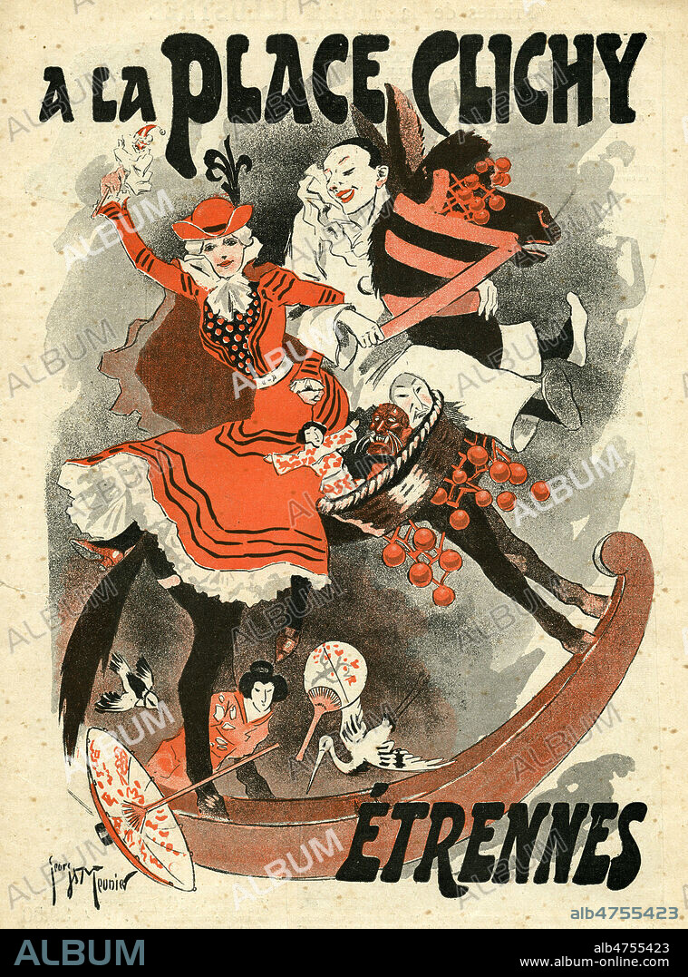 'Etrennes'. Couverture de catalogue du magasin 'A la place Clichy', vers 1905. Illustration par Georges MEUNIER (1869-19472). Credit : Collection IM/KHARBINE-TAPABOR.