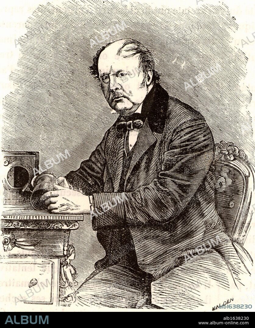 William Henry Fox Talbot (1800-1877) of Lacock Abbey, Wiltshire. English mathematician, physicist and pioneer in the field of photography. In 1841 he patented the calotype process which produced a negative from which multiple copies could be made. He was one of the first to decipher the cuneiform inscriptions from Niniveh. Engraving from "Les Merveilles de la Science" by Louis Figuier (Paris, c1870).  (Photo by: Universal History Archive/UIG via Getty Images).