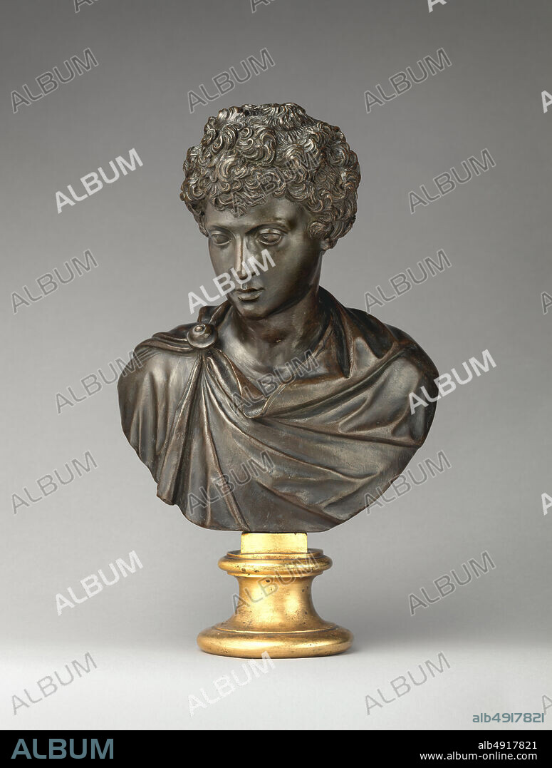 Marcus Aurelius, Italian, late 16th century, Italian, Bronze, brass base, Height with base: 13 7/8 in. (35.2 cm), Sculpture-Bronze.