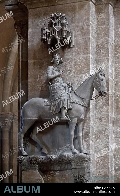 Bamberg. Cathedral Bamberg.-The Bamberg Rider.-(Sculpture from 1237 in the George Choir often interpreted as Stephan of Hungary or Emperor Henry II.).