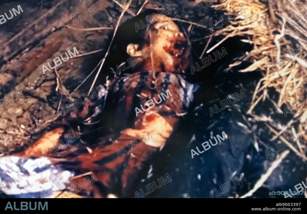 Photograph showing victims of the My Lai Massacre - the mass murder of unarmed South Vietnamese civilians by U.S. troops during the Vietnam War.