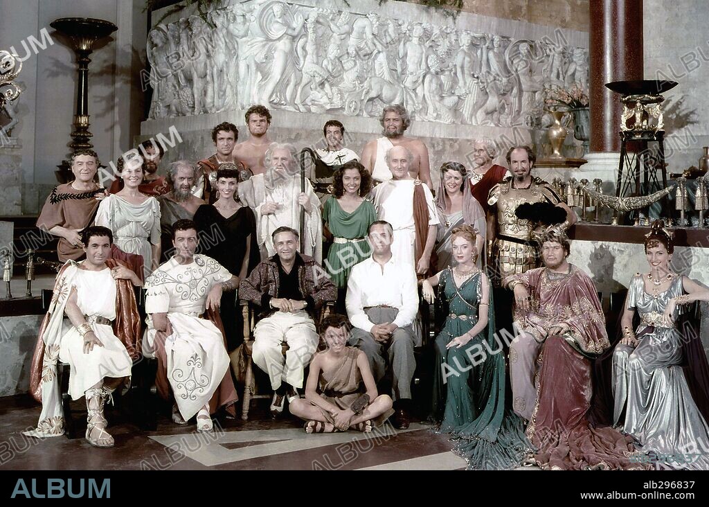 DEBORAH KERR, Sir Peter Ustinov y ROBERT TAYLOR. DEBORAH KERR, PETER USTINOV y ROBERT TAYLOR en QUO VADIS, 1951, dirigida por MERVYN LEROY. Copyright M.G.M.
