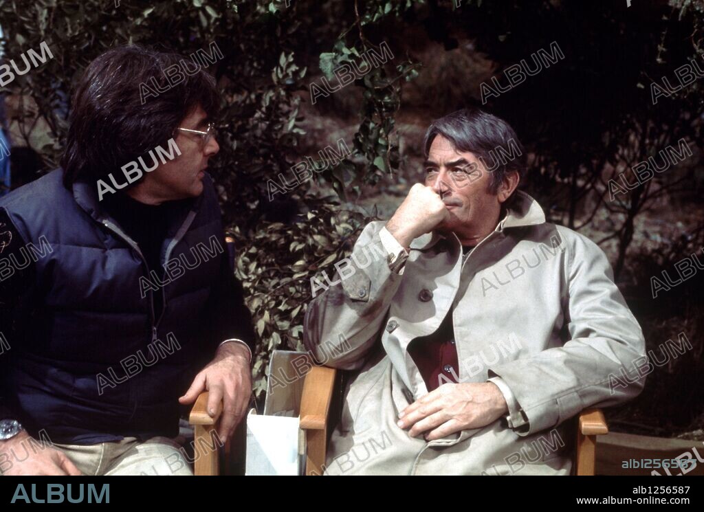 GREGORY PECK and RICHARD DONNER in THE OMEN, 1976, directed by RICHARD DONNER. Copyright 20TH CENTURY FOX.
