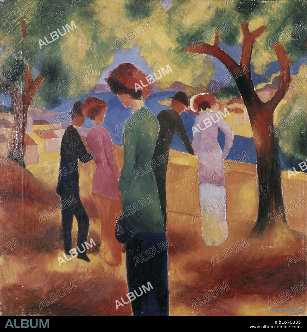 Lady in a Green Jacket  1913  August Macke (1887-1914/German)  Oil on canvas.